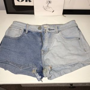 pacsun patchwork jean shorts